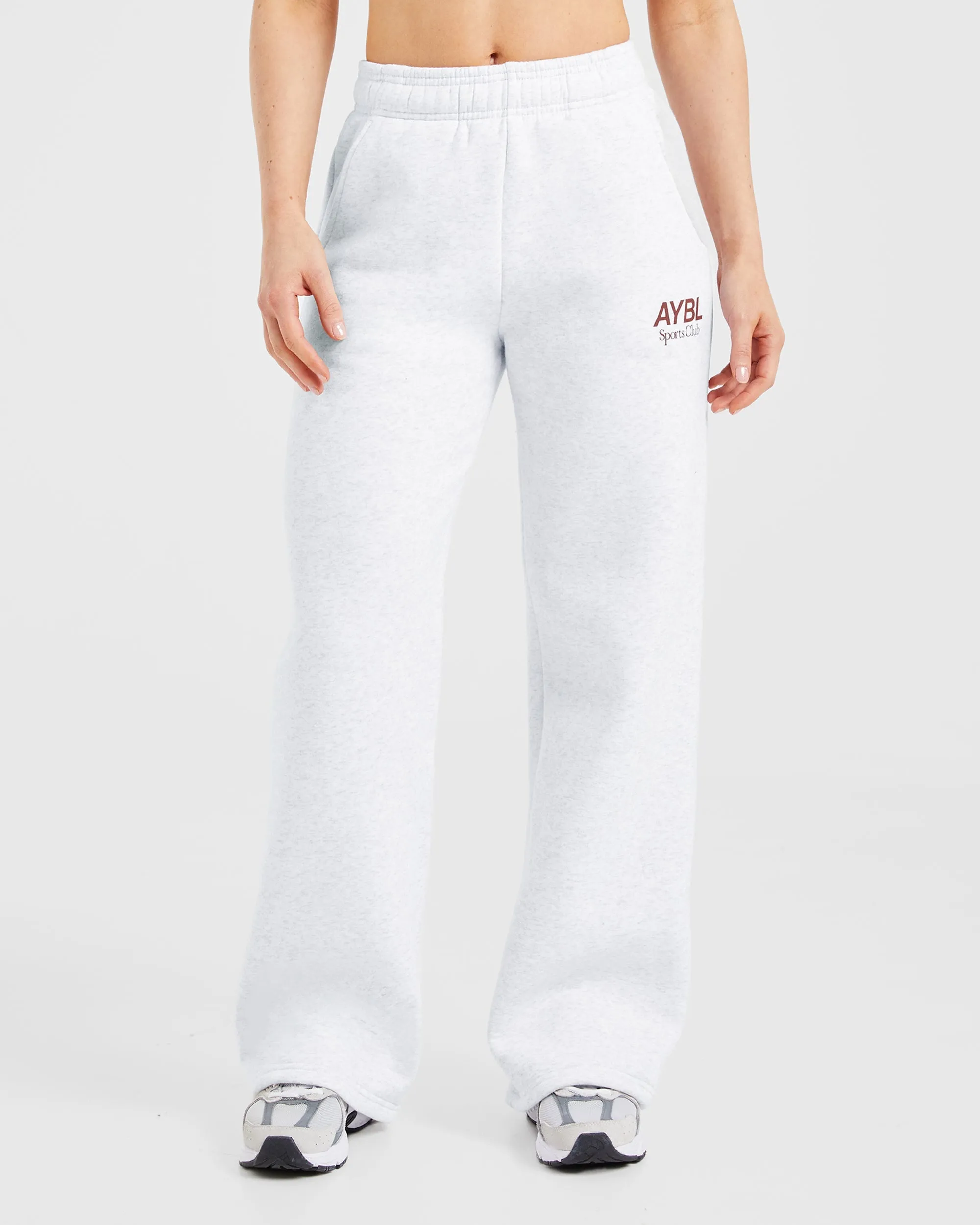 Orange sports apparel AYBL Sports Club Oversized Straight Leg Joggers - Grey Marl/Burgundy Verifying