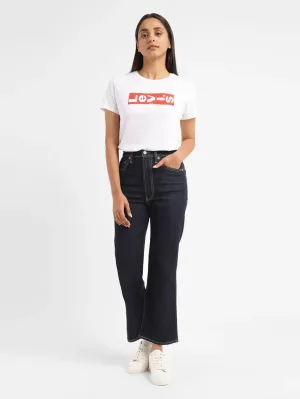 Versatile Weekend Style Women's Navy Blue Bootcut Fit High Rise Jeans