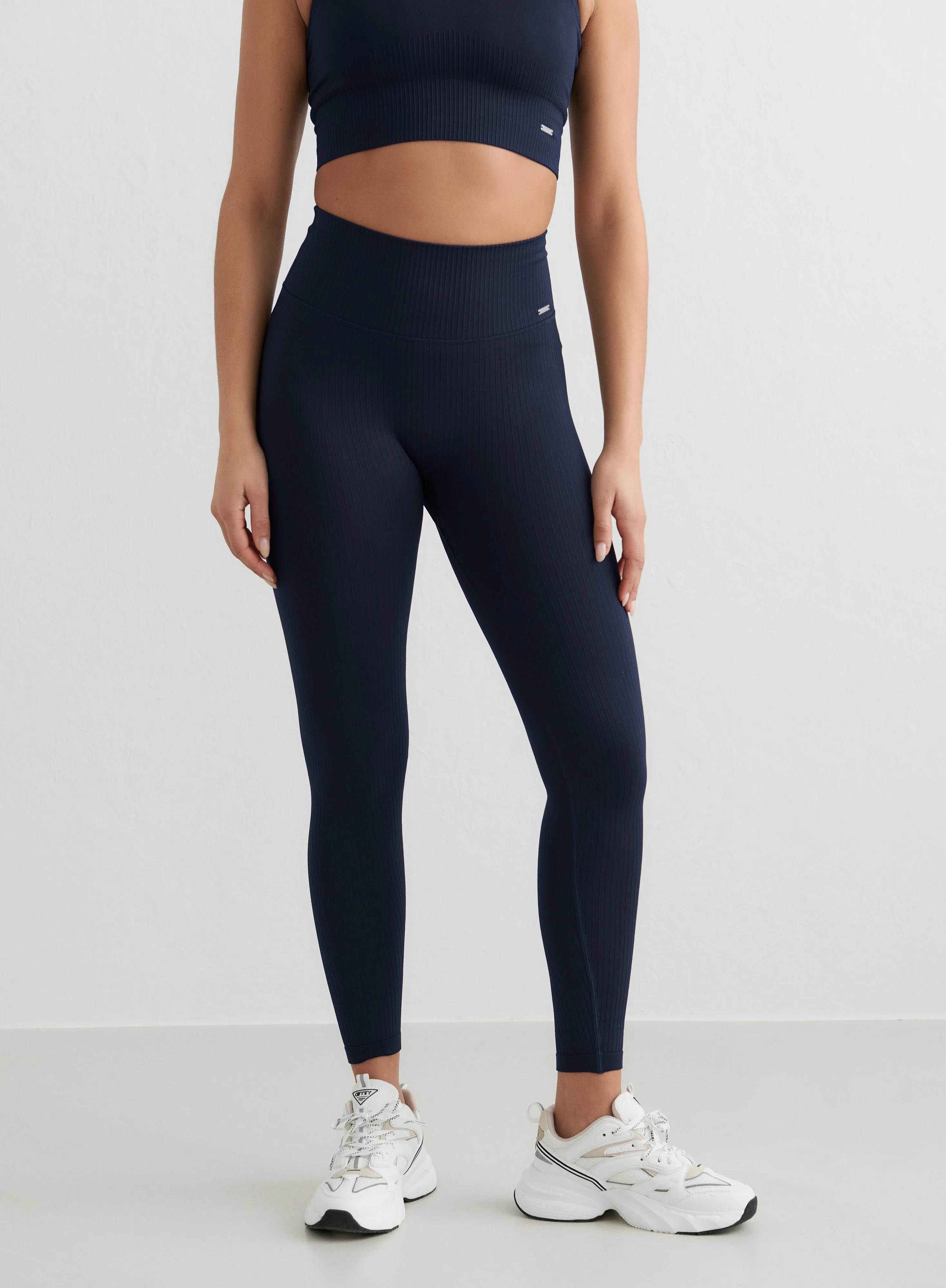 Summer Wear Fade Resistant Work Commute Extra Soft Navy Ribbed Seamless Petite Tights