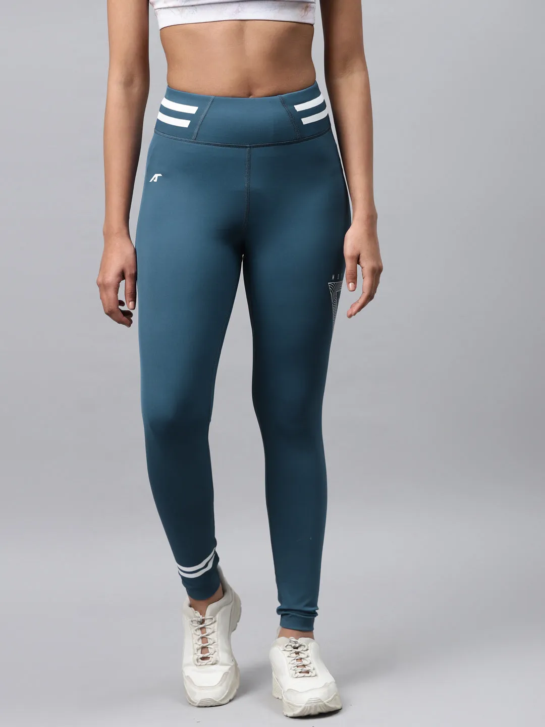 Unisex Style Body Shaping Tear Resistant Weave Alcis Women Blue Solid Tights