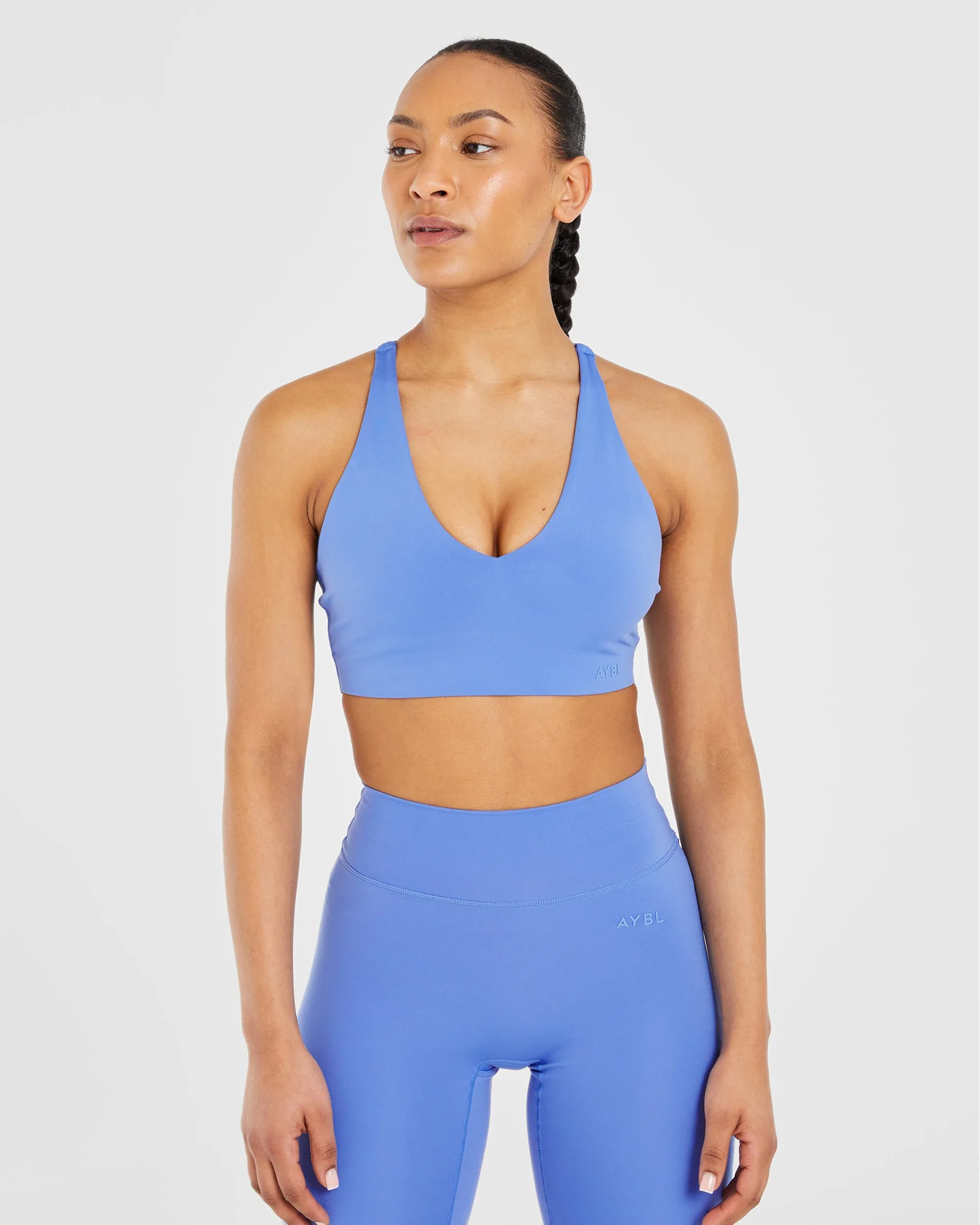 Staple Sports Bra - Cobalt Blue Lycra fabric Tasseled edges