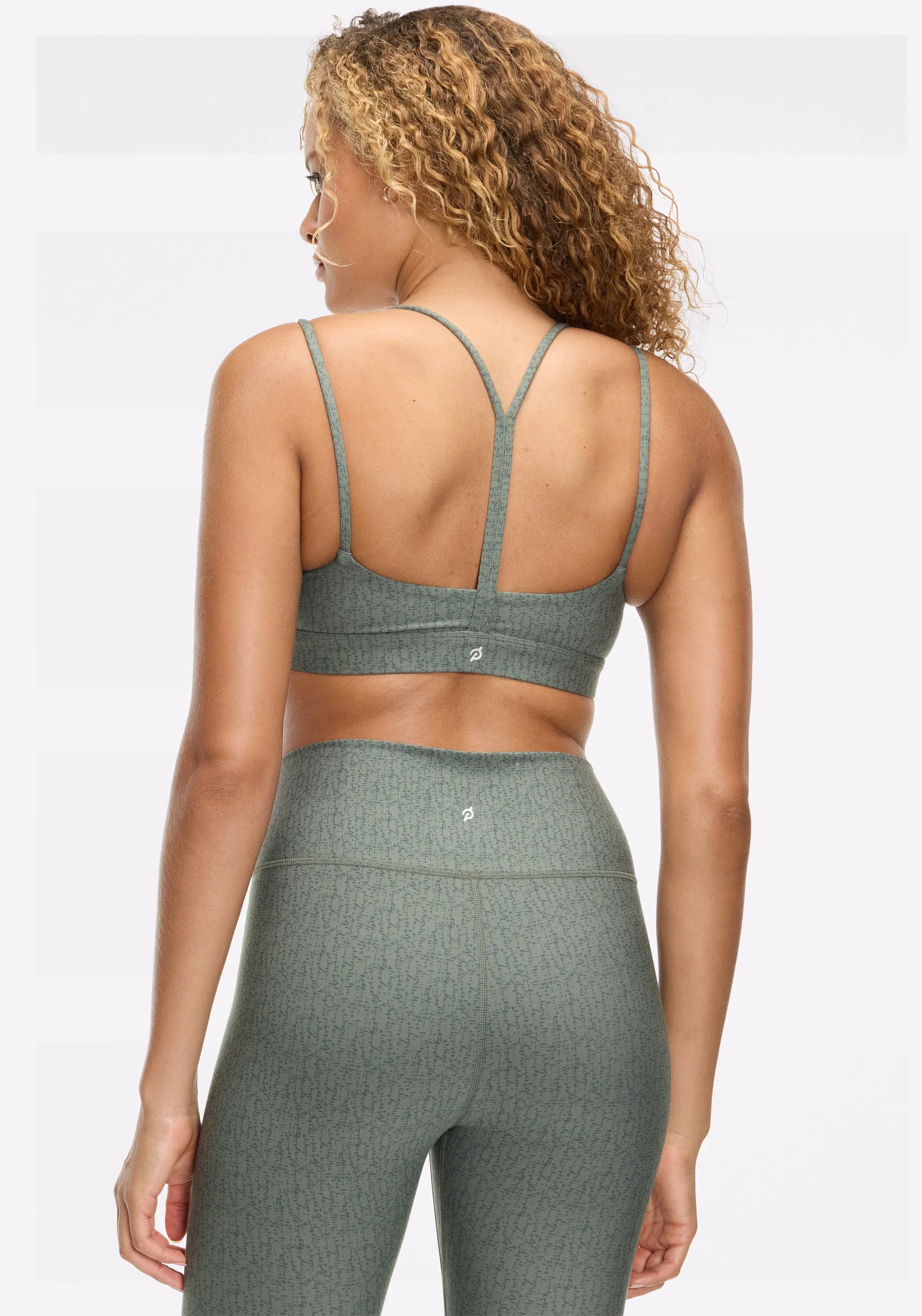 Green Fog Crosshatch Cadent Legging Set Neutral Colors Cross Back Closure