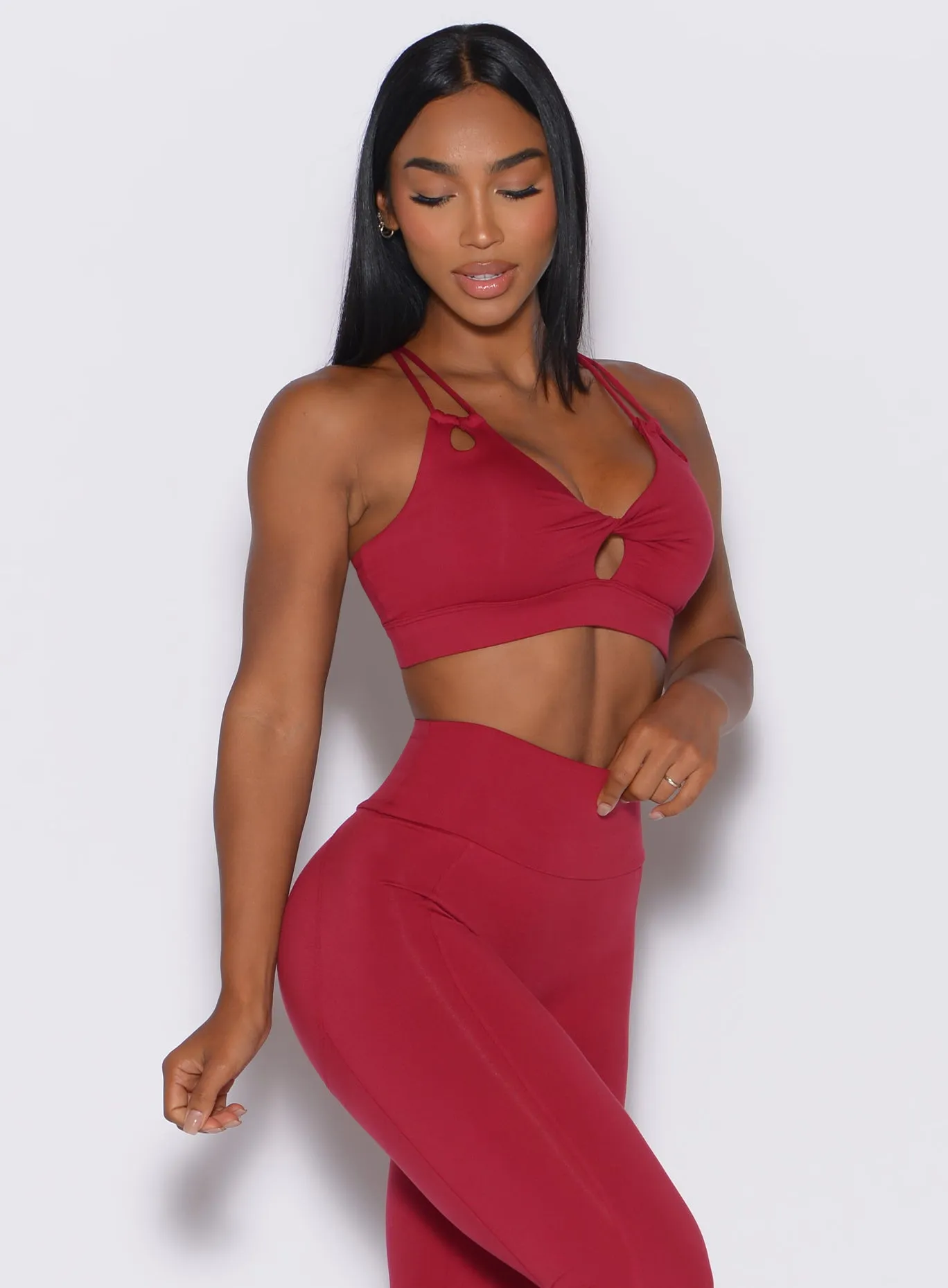 Flexible Material Layered Reinforcement Twist Sports Bra
