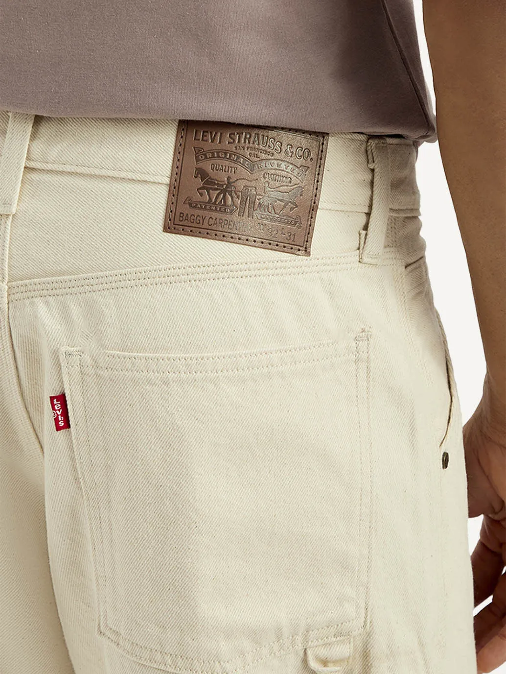 Men's 578 Cream Baggy Fit Mid Rise Carpenter Jeans Timeless Wear