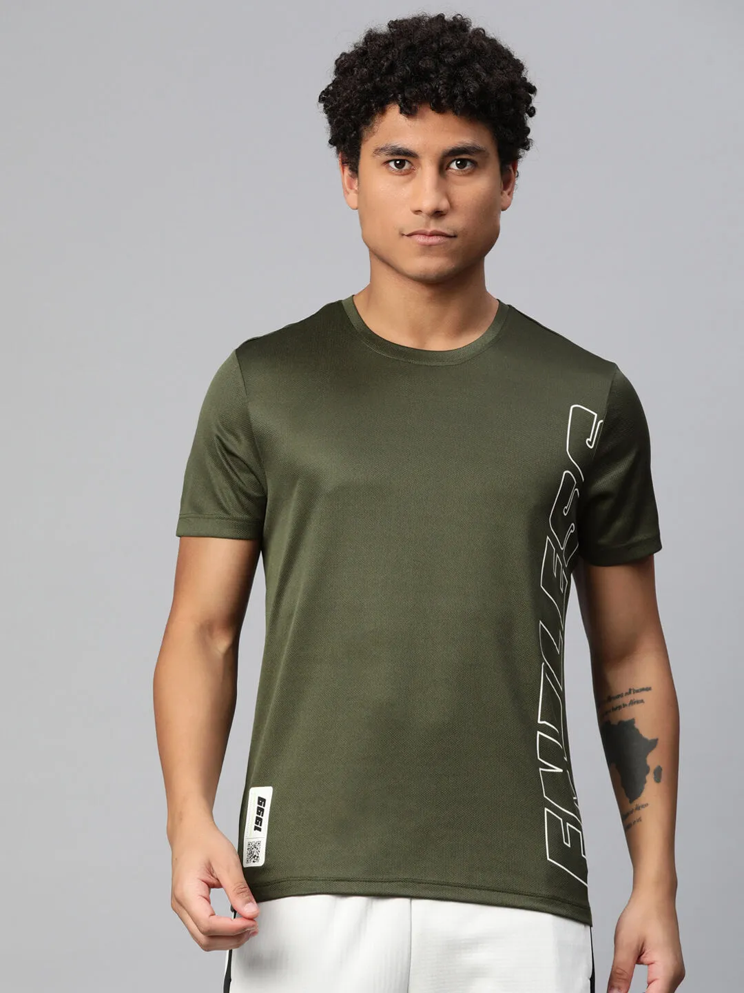 Alcis Men Typography Printed Anti Static Slim Fit T-shirt Morning Ease