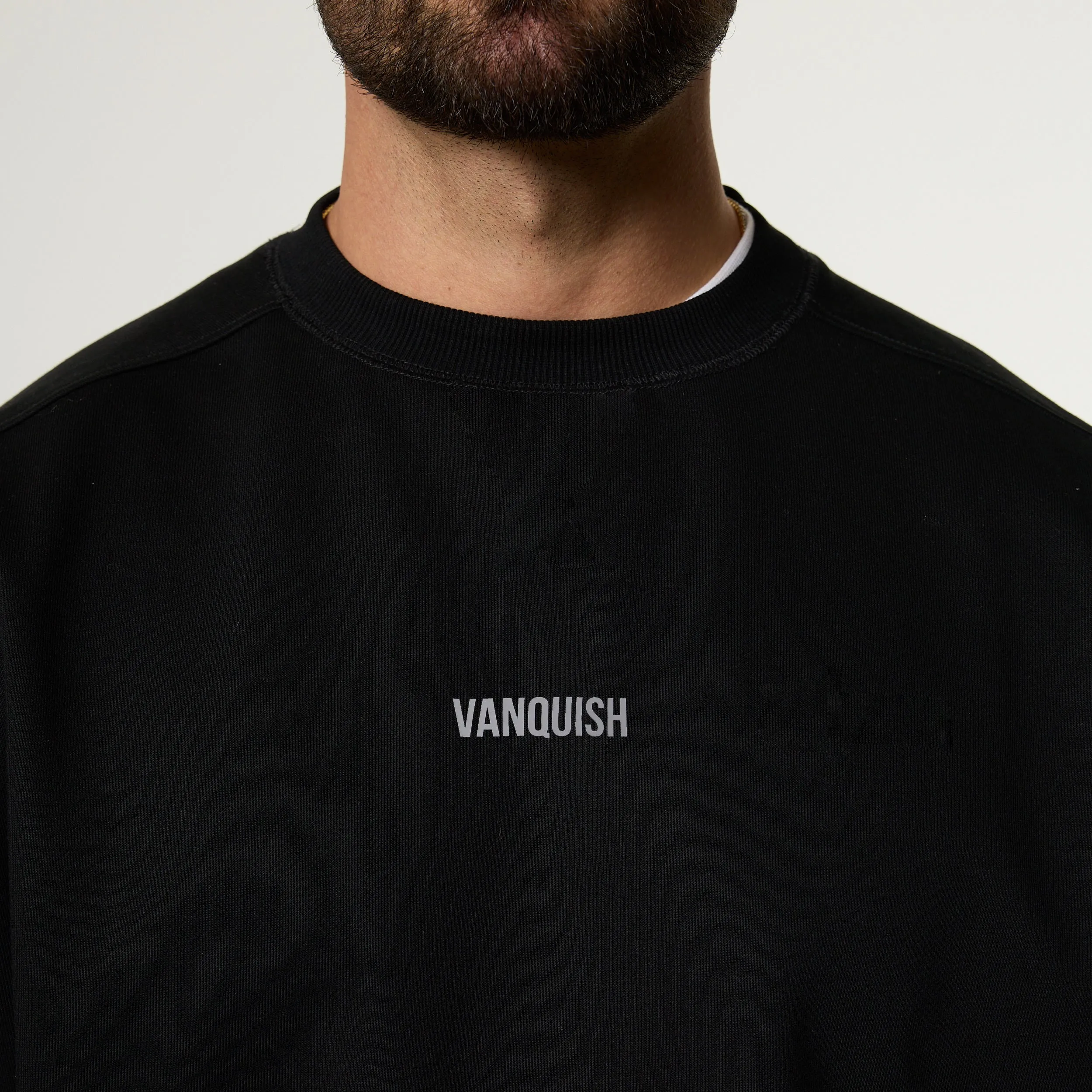Vanquish Essential V2 Black Oversized Boxy Sweatshirt Water resistant coating