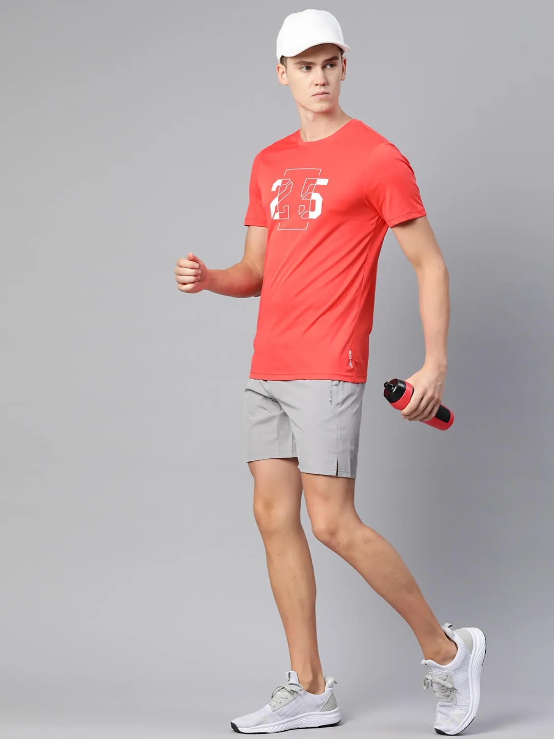 Swim Easy Drive Core Alcis Men Orange Typography Printed Dry Tech Slim Fit T-shirt