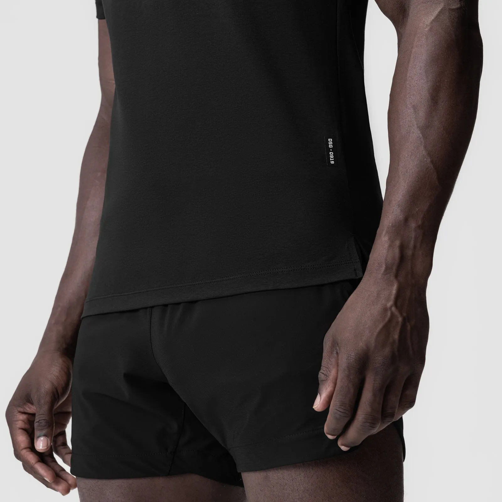 0919. Supima? Fitted Tee - Black Anti Pill Surface