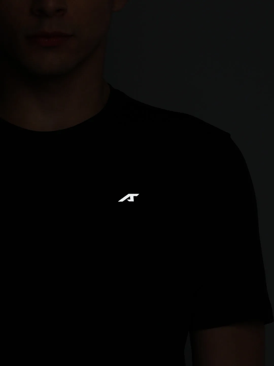 Alcis Men Black Brand Logo Printed Slim Fit T-shirt QuickDryDesign