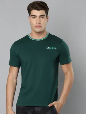 Alcis Men Green Slim Fit Running T-shirt Conscious Core Dad Core