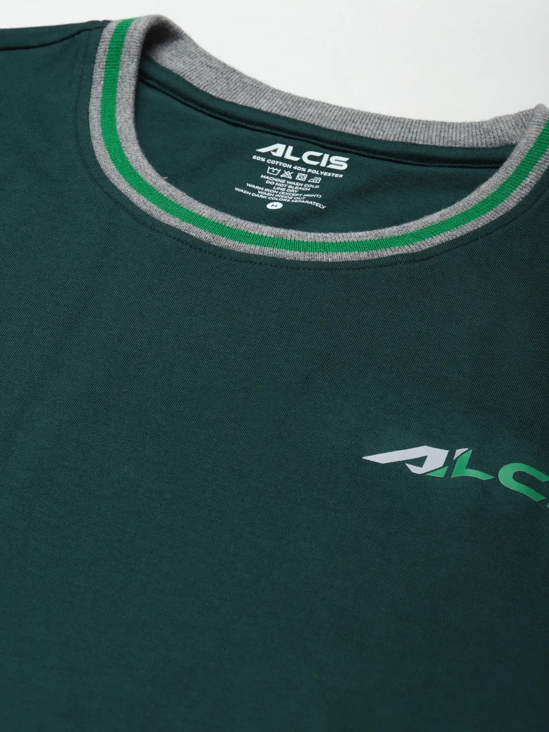 Alcis Men Green Slim Fit Running T-shirt Party Ready