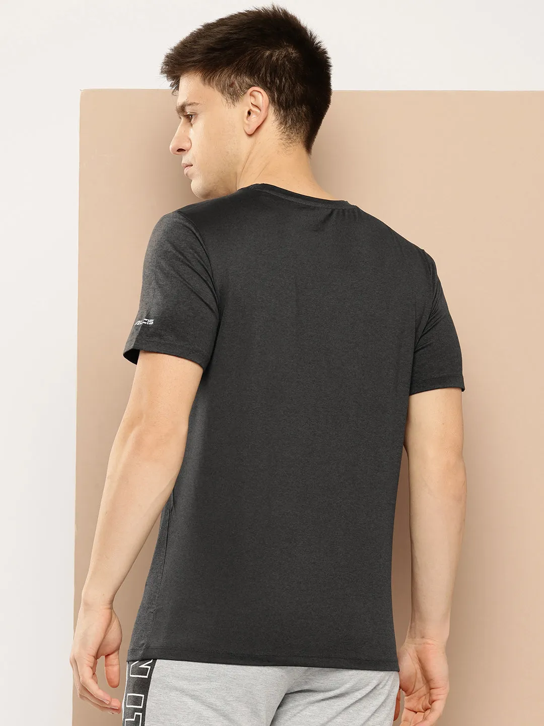 Alcis Men Typography Printed Anti Static Slim Fit T-shirt Parisian Chic