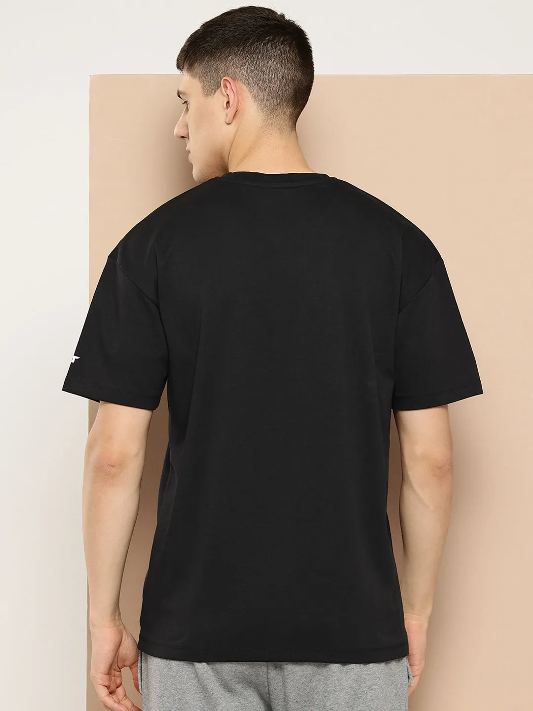 AbrasionFreeZone Alcis Men Black Typography Printed T-shirt