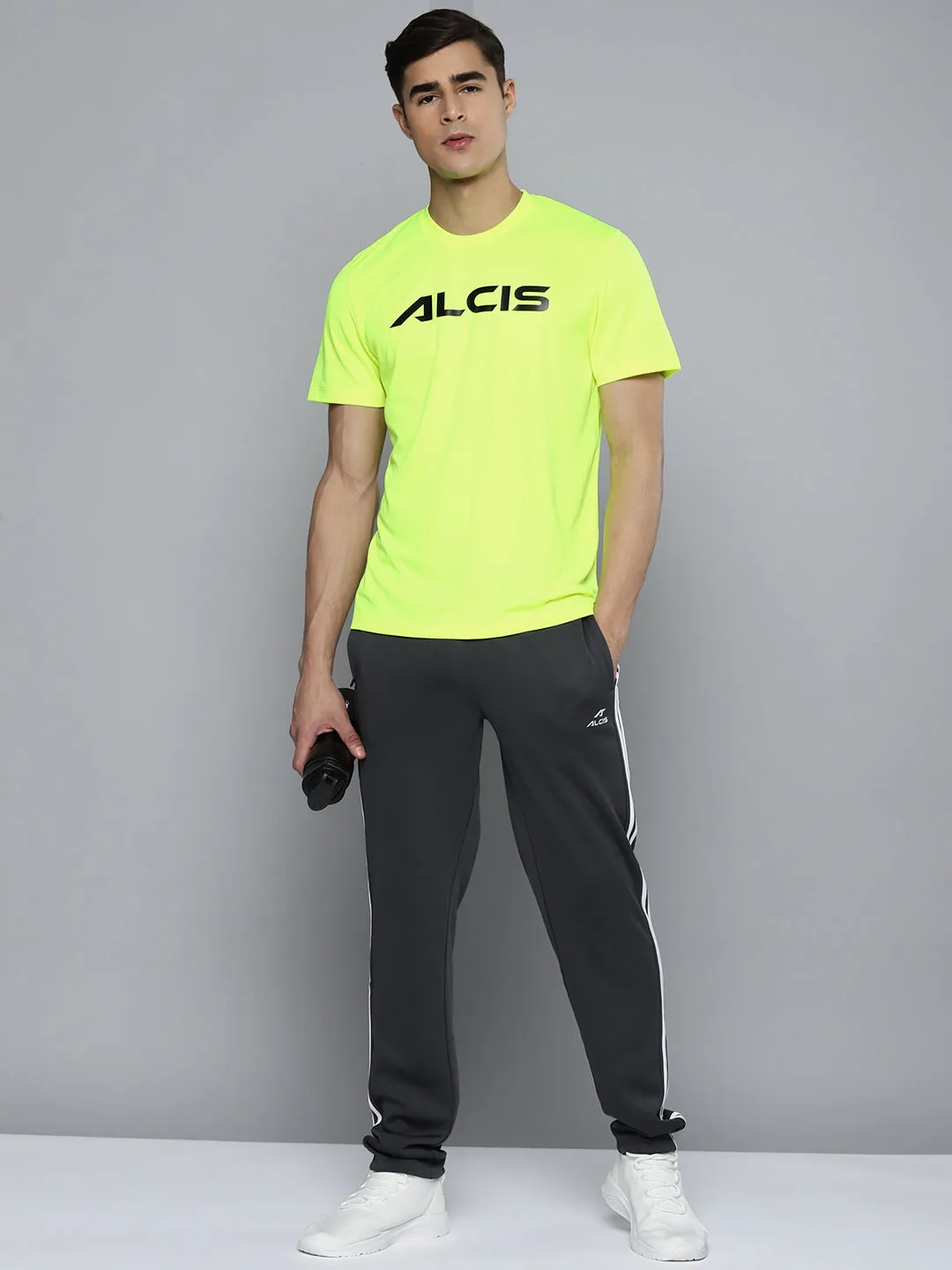 Breezy Fit Alcis Men Lime Green Printed Tshirts