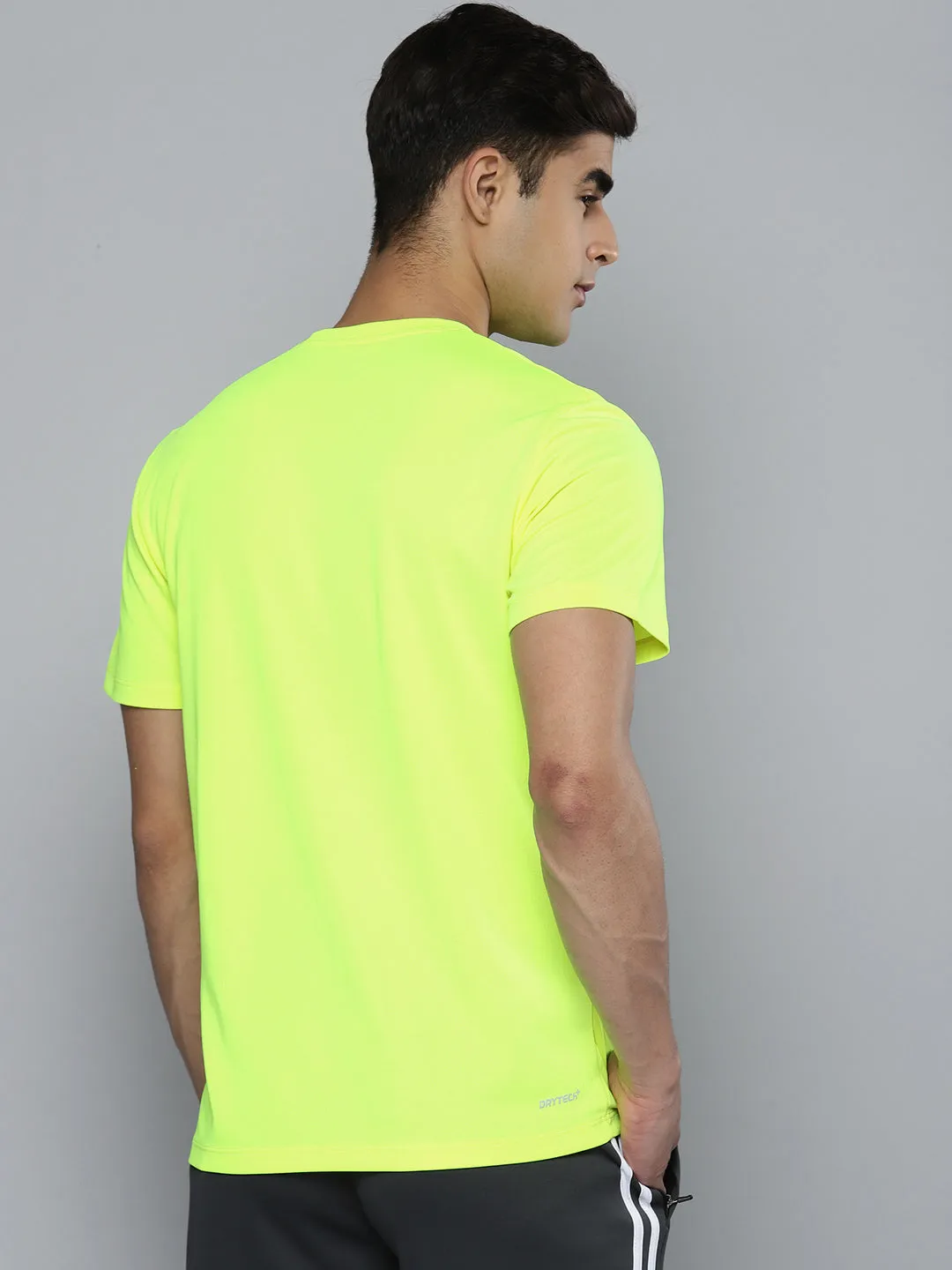 ReinforcedHem Alcis Men Lime Green Printed Tshirts
