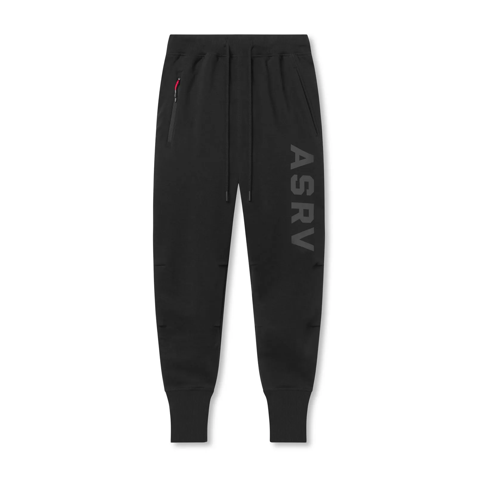 0915. Tech-Terry? High Rib Jogger - Black "ASRV" High Density Weave Windproof Membrane