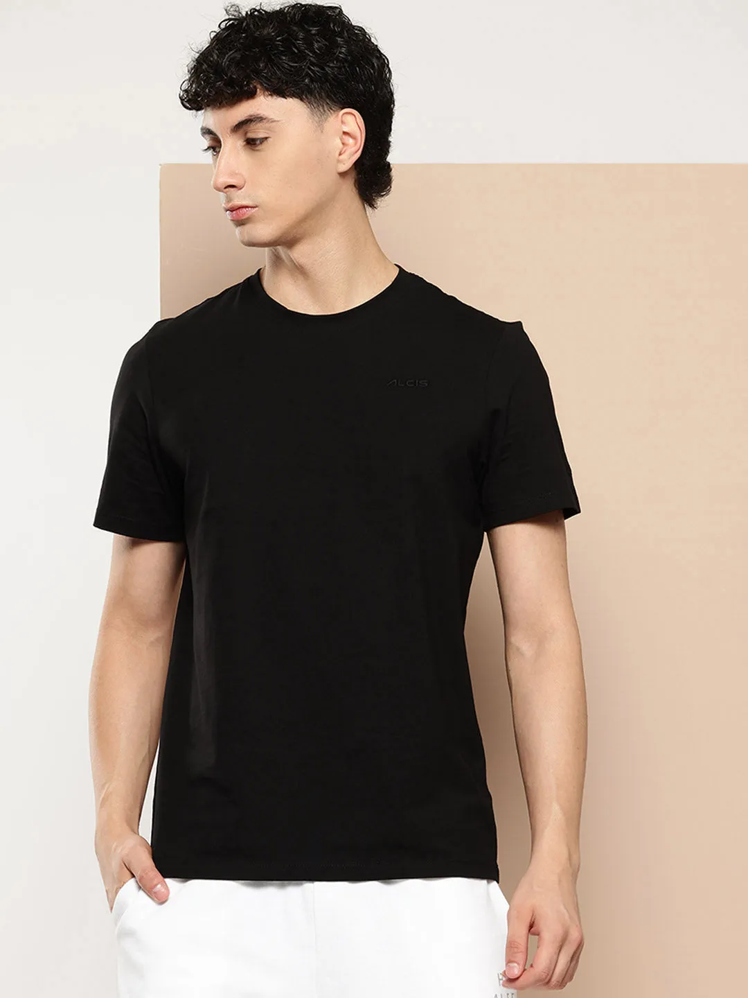 MoistureControl Fabric Alcis Mens Cotton Lycra Tee