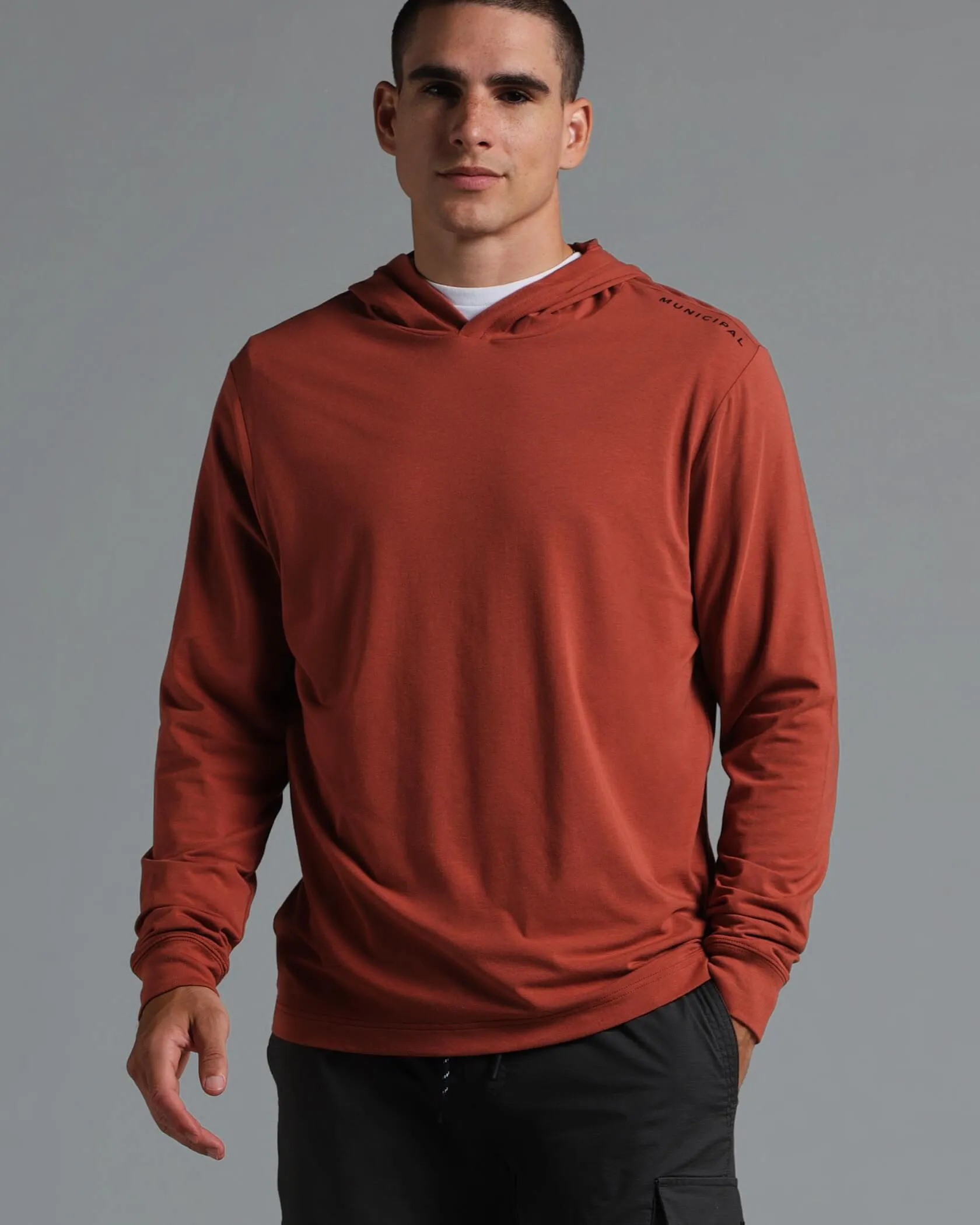 Net Fit NonRestrictive Movement Enduro Stretch LS Hooded T-Shirt