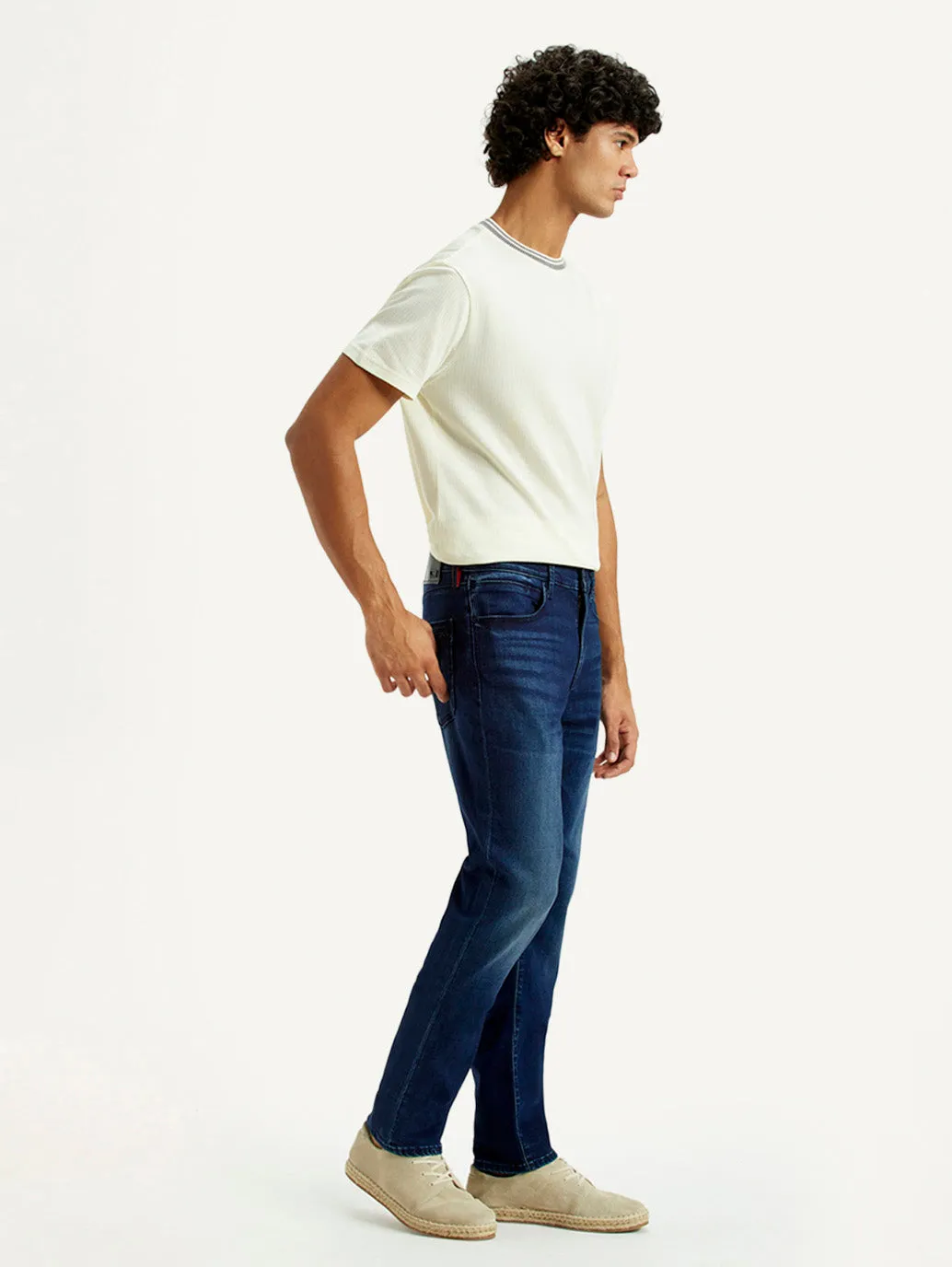 Chill Outfit Streetwear Fan Holiday Vibes Faded Wash Men's Redloop 511 Dark Indigo Slim Fit Mid Rise Jeans