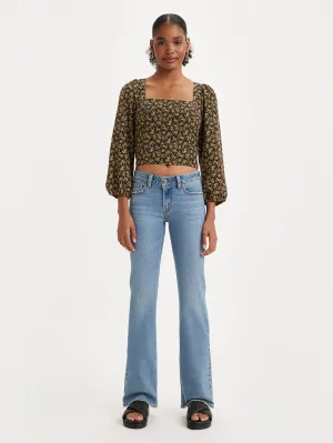 Women's Indigo Bootcut Fit Low Rise Jeans Tapered leg