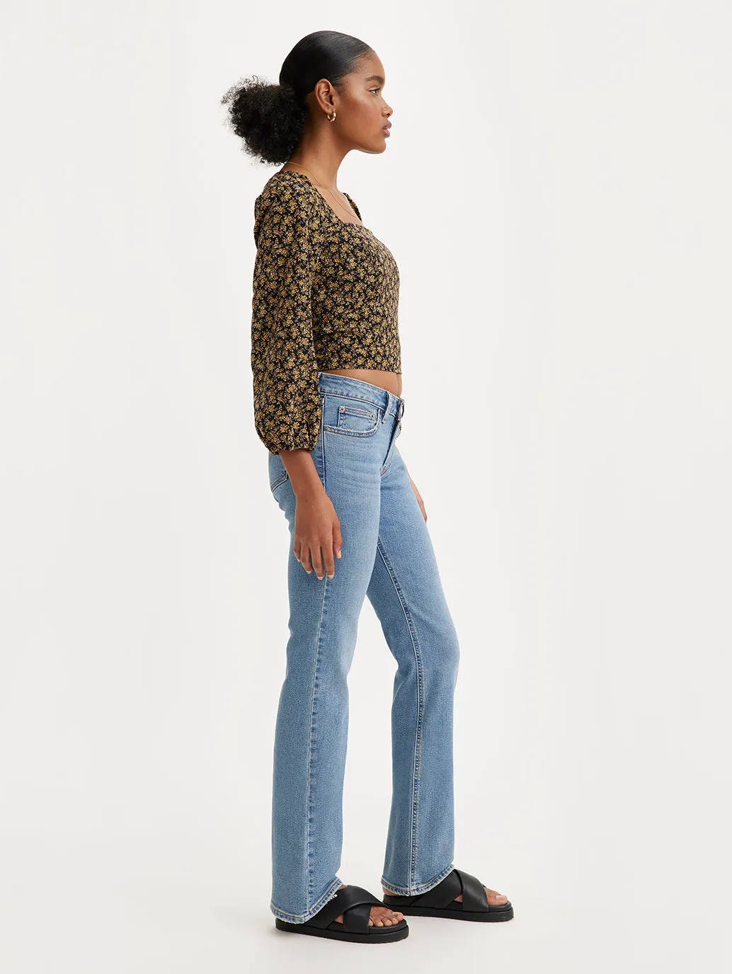 Women's Indigo Bootcut Fit Low Rise Jeans Lightwear Option Stretch Recovery