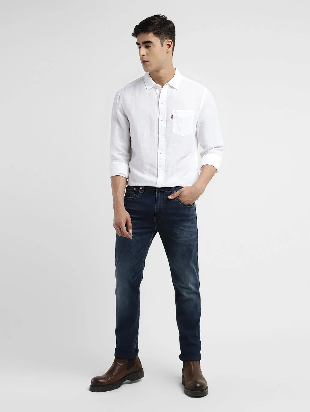 Airy Touch Outfit Mood Men's 512 Blue Slim Tapered Fit Mid Rise Jeans
