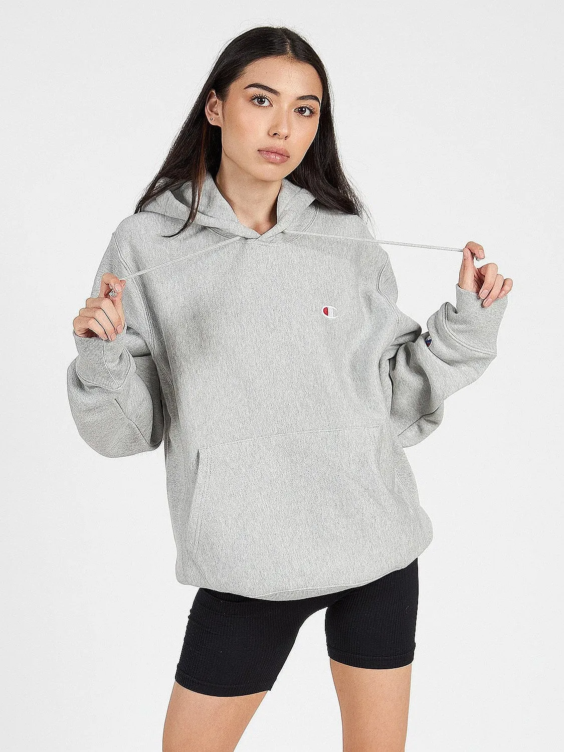 Elastic hem College Outfit Reverse Weave Hoodie Unisex
