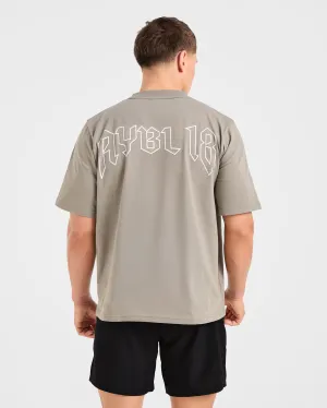 Rebound T Shirt - Dusky Olive Heathered Texture print design