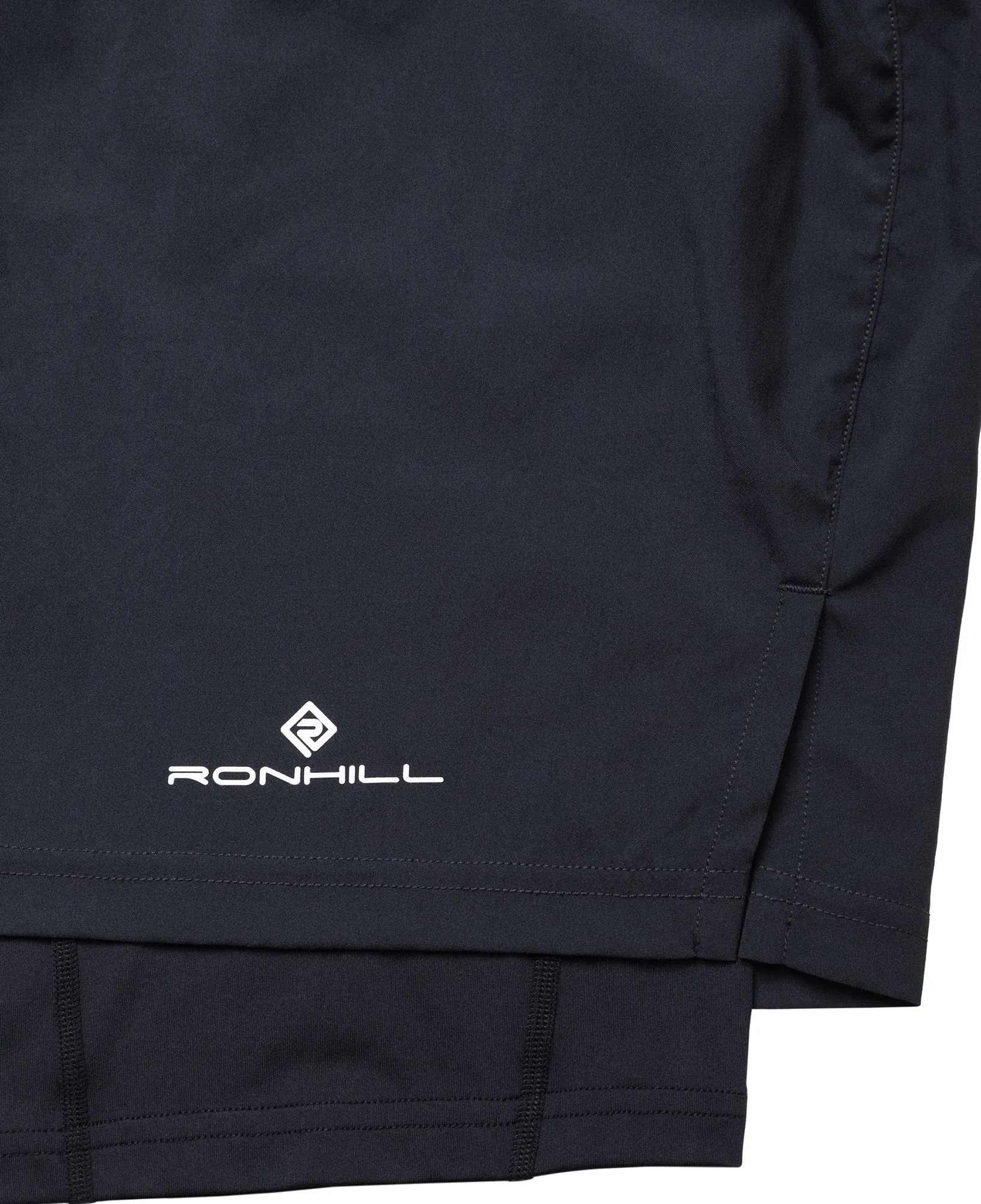 Sports Wear Seamless construction Ronhill Tech Twin 2 In 1 Mens Running Shorts - Black