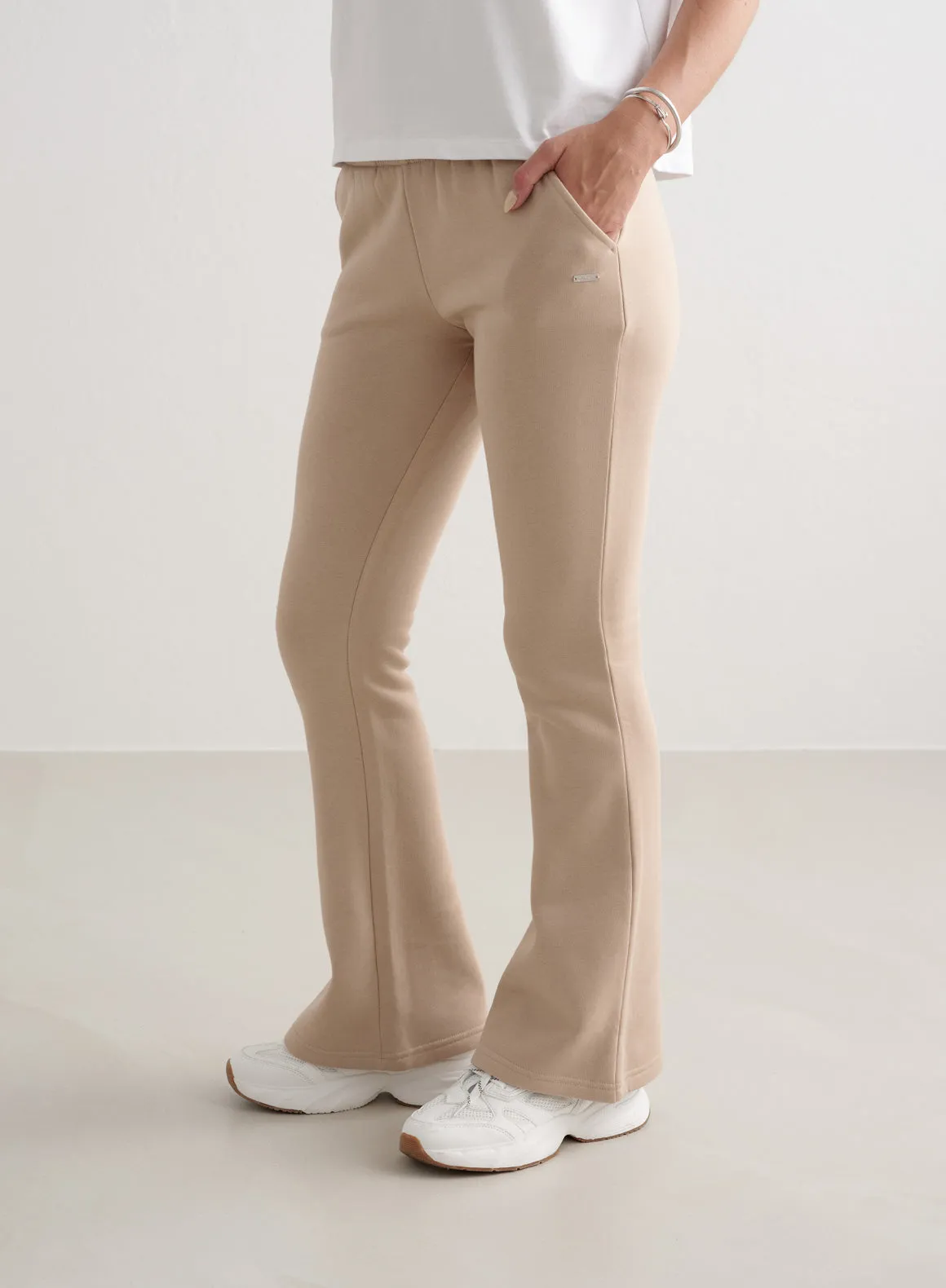 Beige Flare Sweatpants FourWayStretch StaticDissipativeFabric