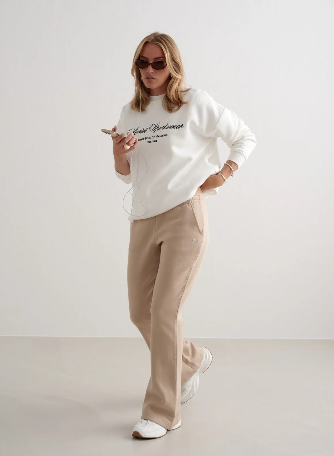 FlexibleMobilityDesign Classic Comfort Beige Flare Sweatpants