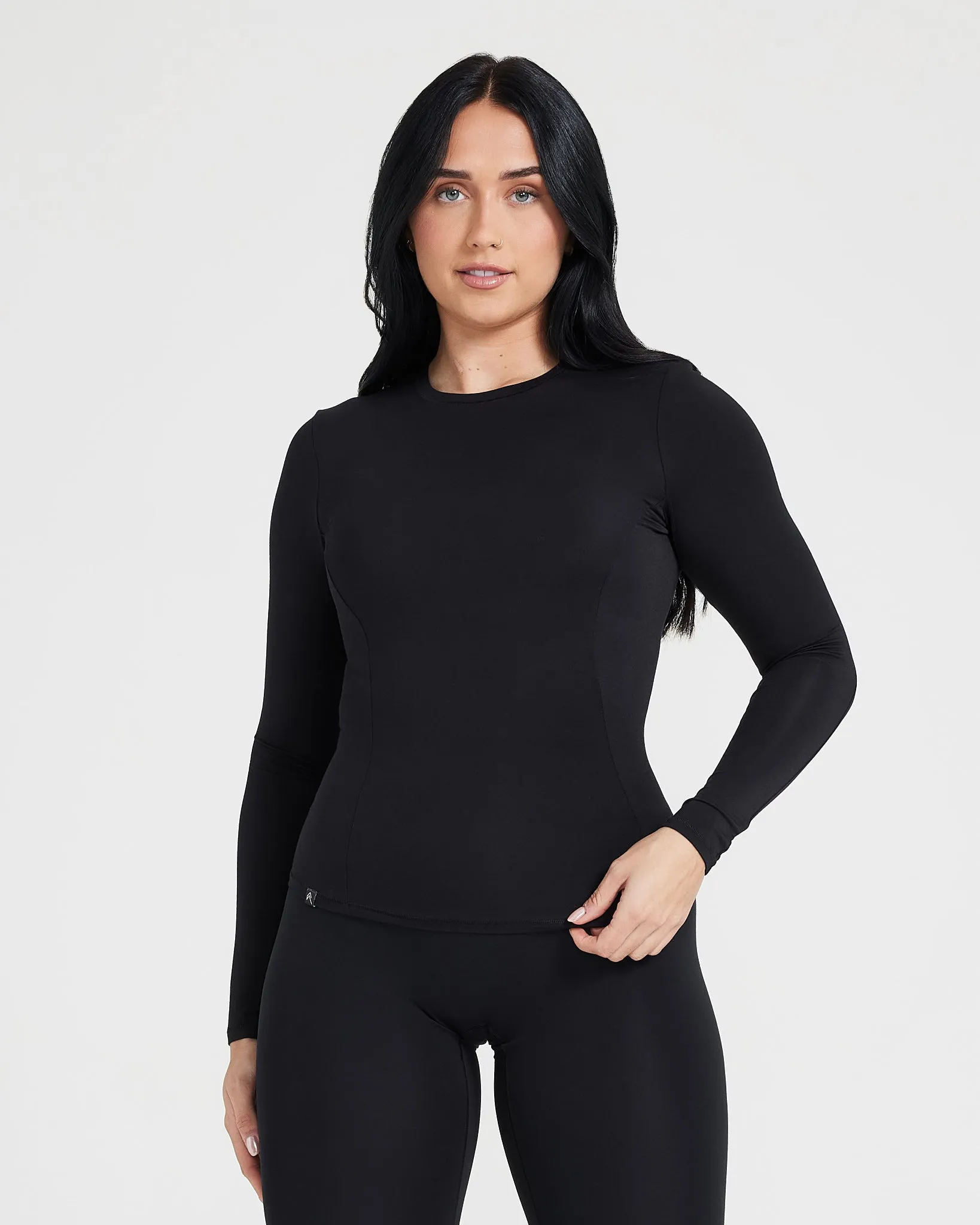 Calm Core Elastic cuffs Durable BarTack Stitching Mellow? Soft Long Sleeve Top | Black
