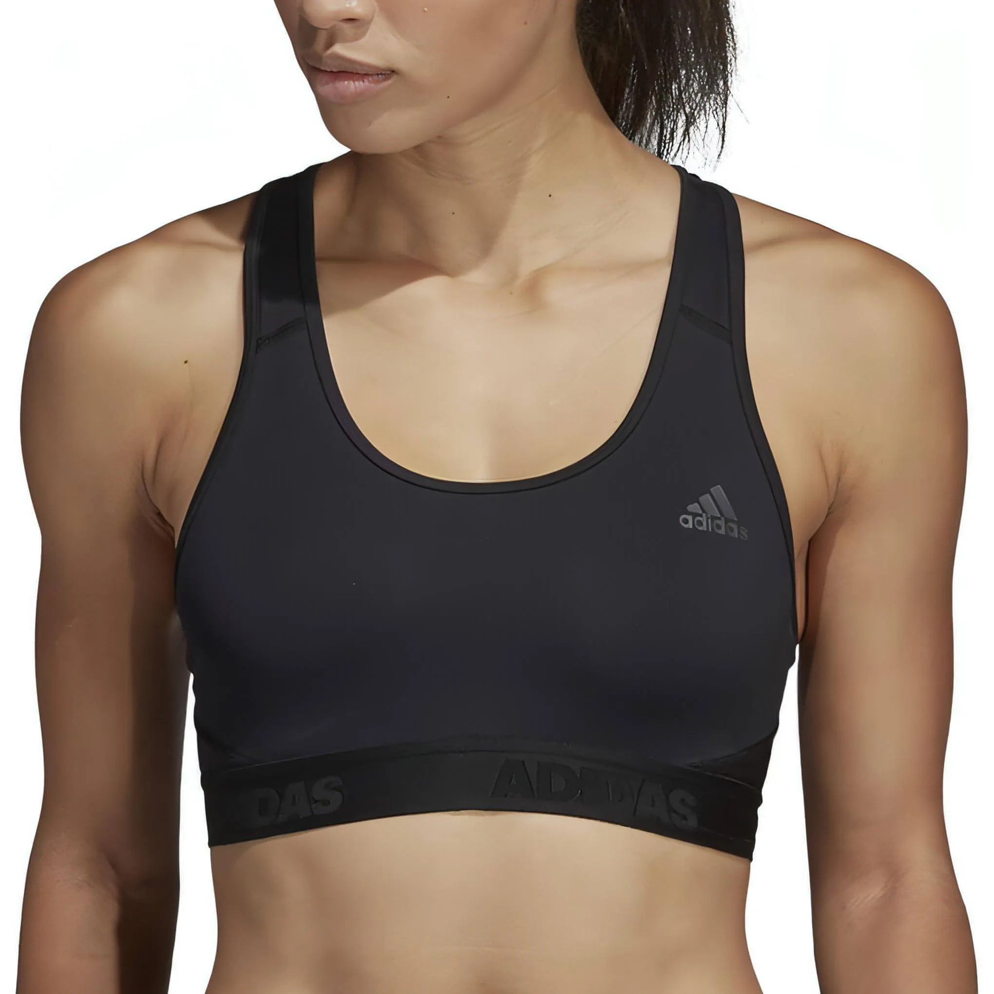 Scoop neck Sustainable adidas Don't Rest AlphaSkin Womens Sports Bra - Black