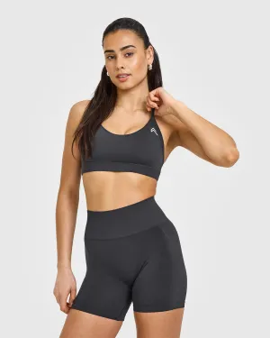 Muscle Support Fit Elastic stitching seams Everyday Sports Bra | Coal Opportunity