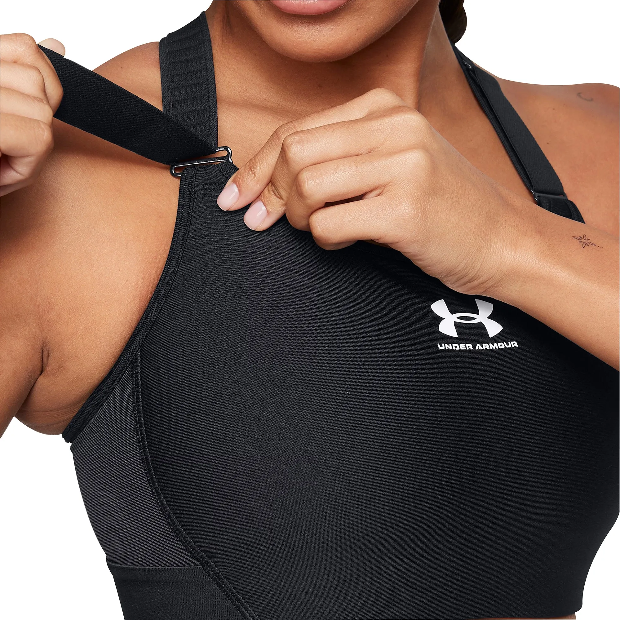 Injury prevention Elastic Fabric Under Armour HeatGear Armour High Womens Sports Bras - Black