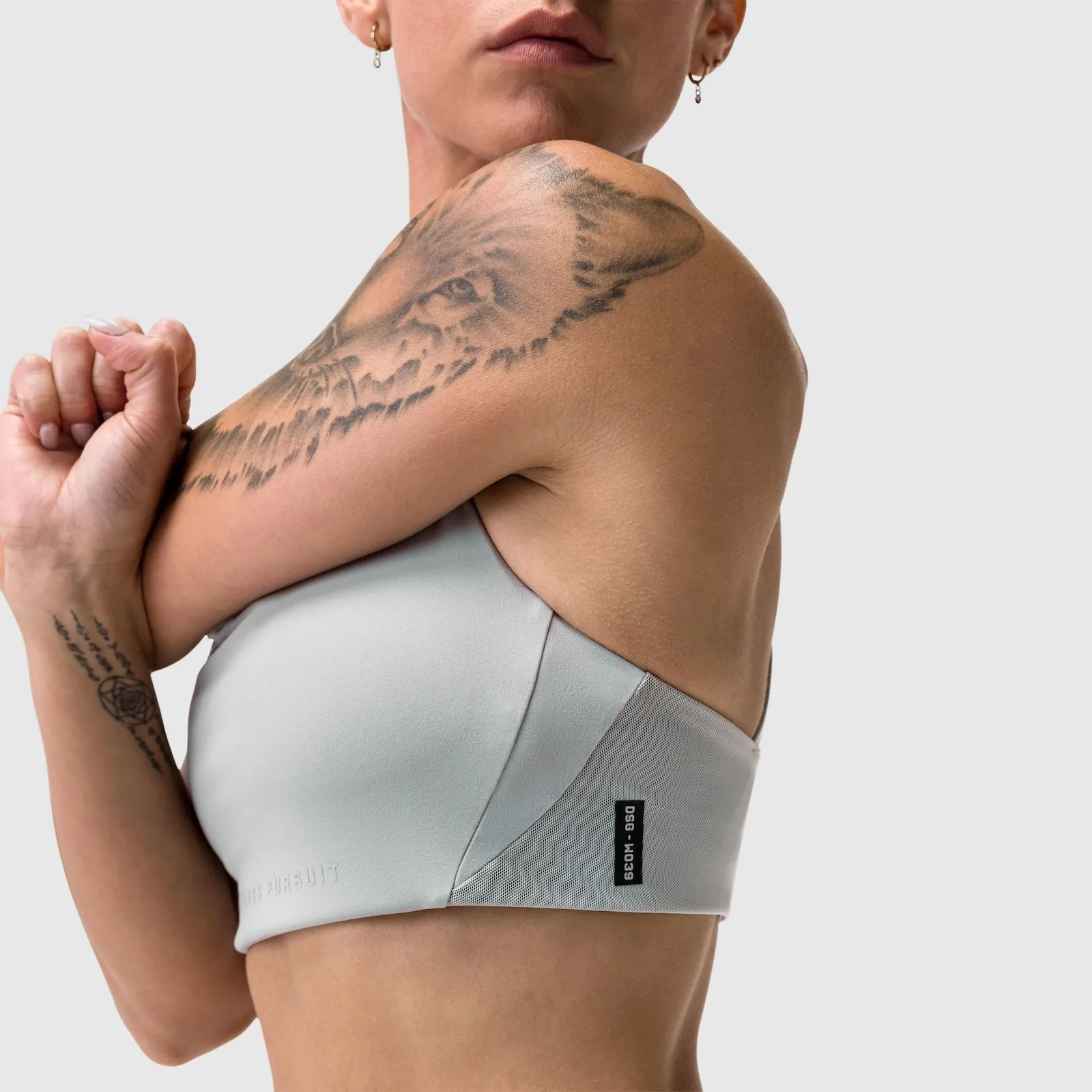 Versatile use W039. Lycra? Hybrid Sports Bra - Slate Grey