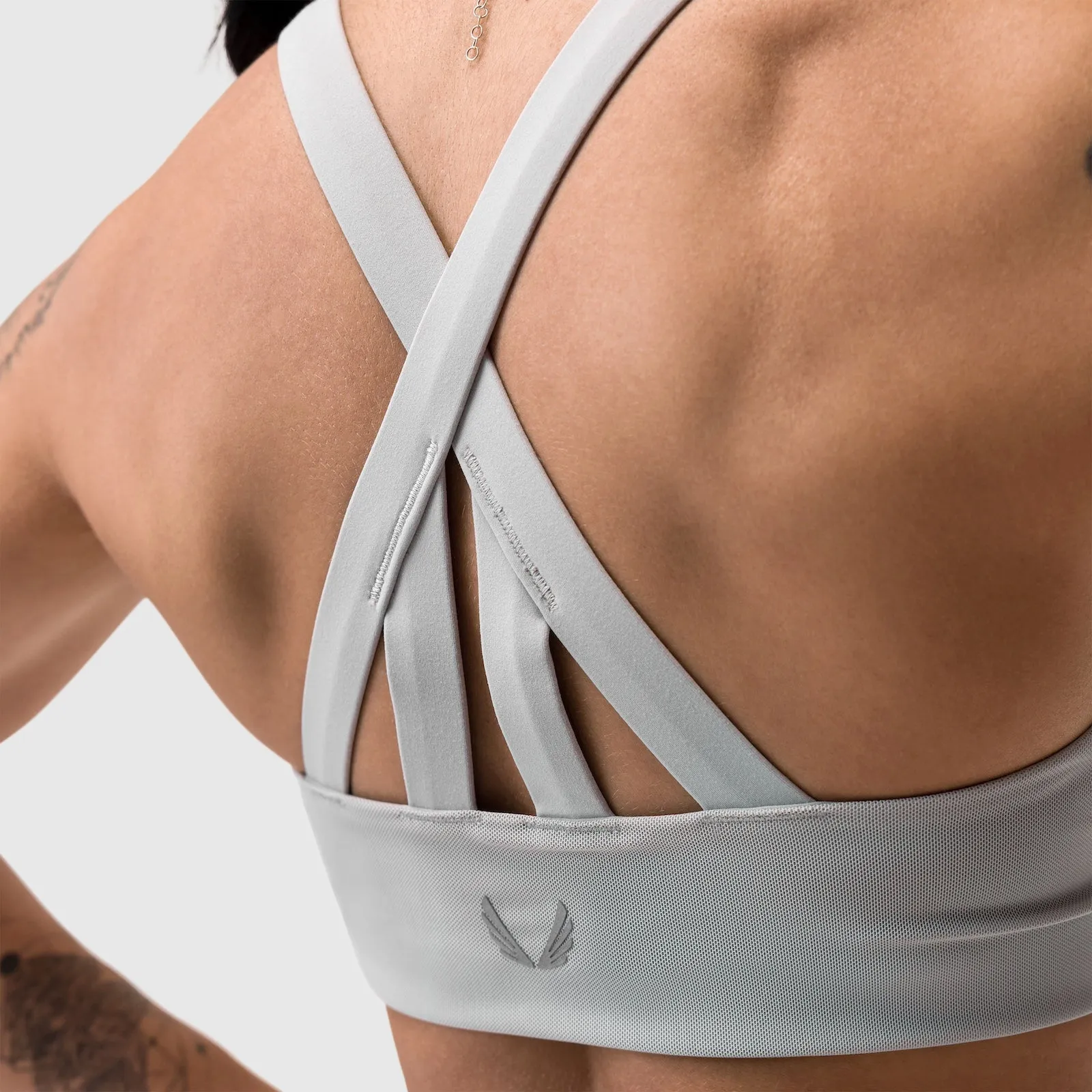 W039. Lycra? Hybrid Sports Bra - Slate Grey Performance Fabric