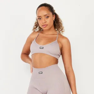 Wide Elastic Band Vanquish Ribbed Seamless Blush Cross Back Low Support Bra