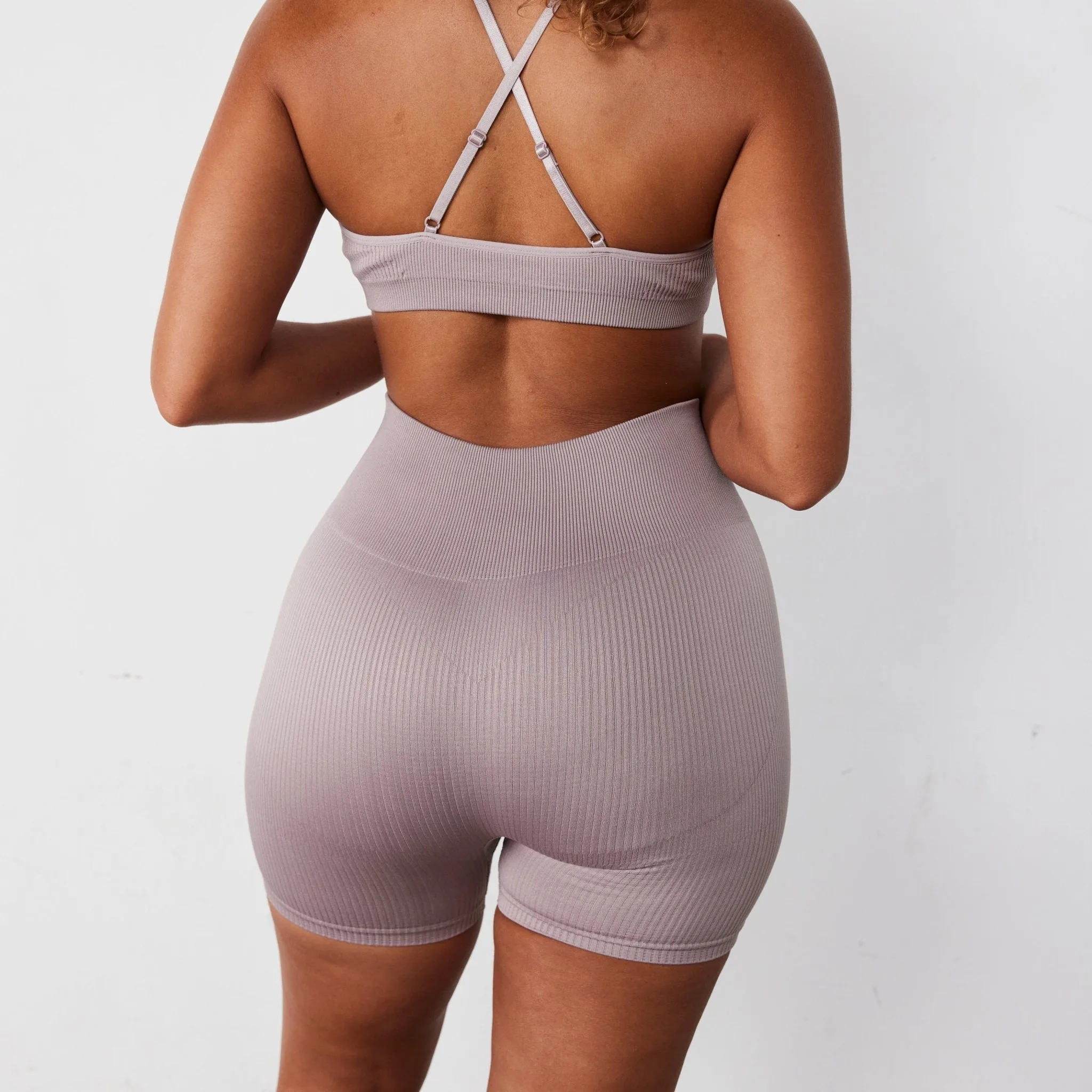 Secure Structure Comfortable Band Vanquish Ribbed Seamless Blush Cross Back Low Support Bra
