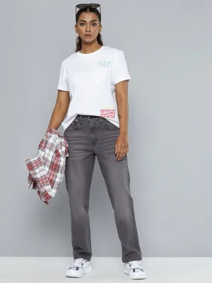 Women's 724 Black Straight Fit High Rise Jeans Relaxed Mood