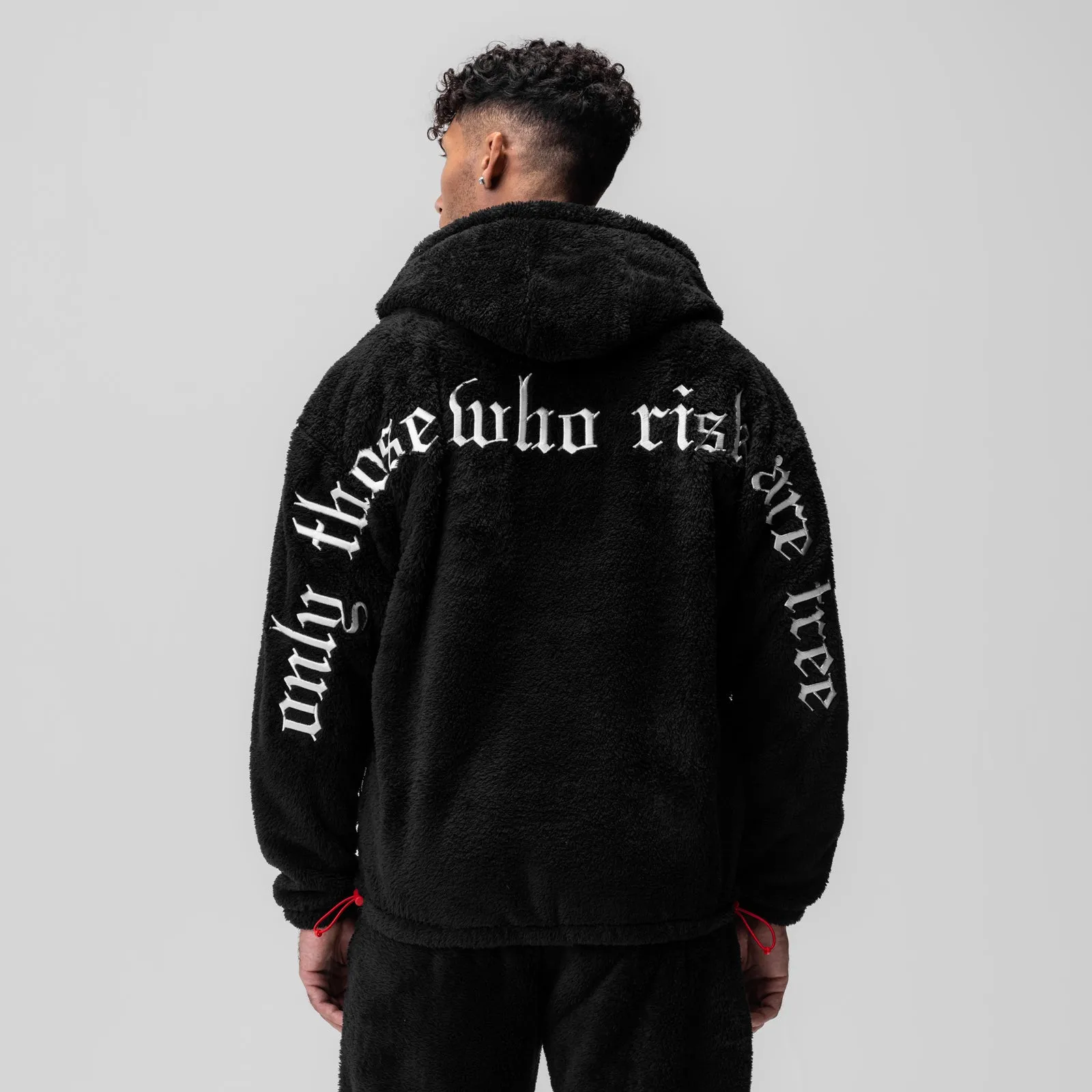 Neutral Color 0553. Sherpa Recovery Hoodie - Black/White