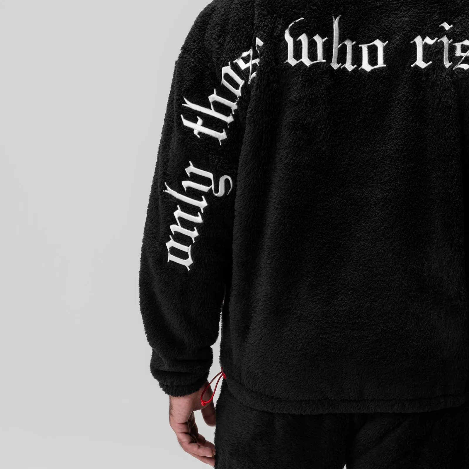 Oversized style 0553. Sherpa Recovery Hoodie - Black/White