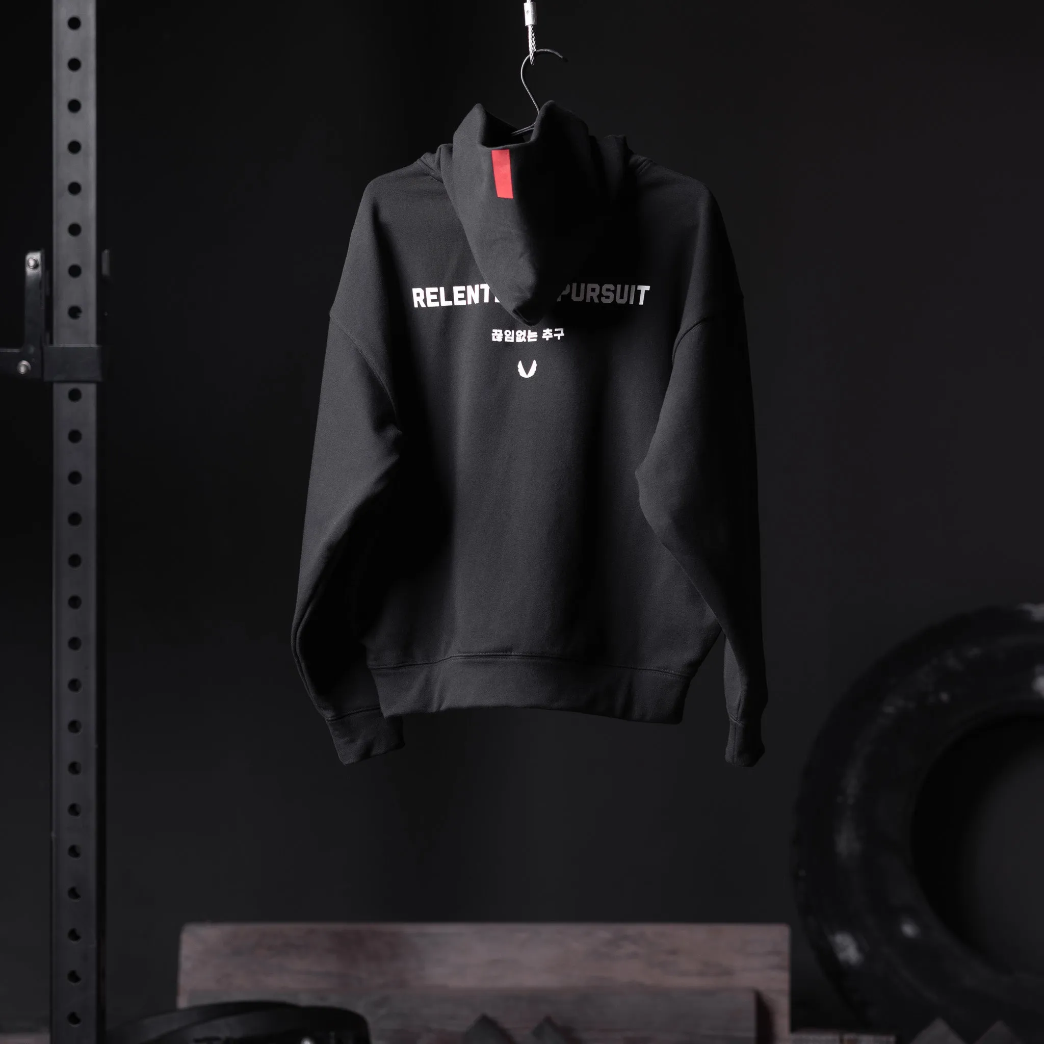 Australian style 0874. Tech-Terry? Zip Pocket Hoodie - Black "RP Wings Stack"