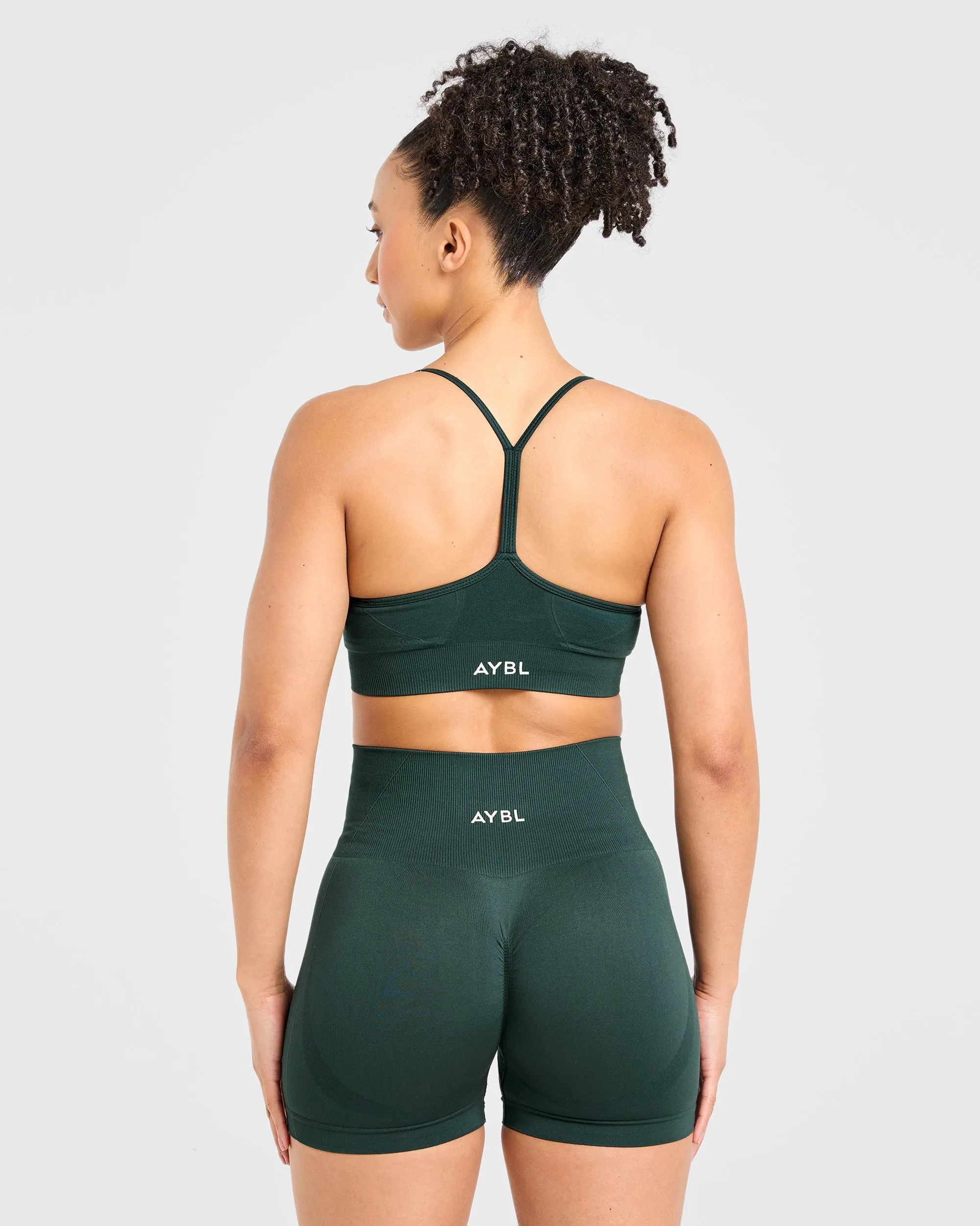 Empower Seamless Sports Bra - Dark Green Non-Slip Grip Skinny Fit