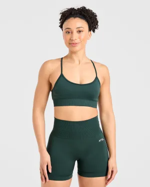 Non Restrictive Movement Empower Seamless Sports Bra - Dark Green