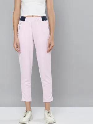 Alcis Women Lilac Solid Slim Fit Track Pants Pull-on style