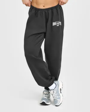 All Day Fit Daywear Lightweight Joggers With Athletic Graphic | Soft Black Flexible Gusset