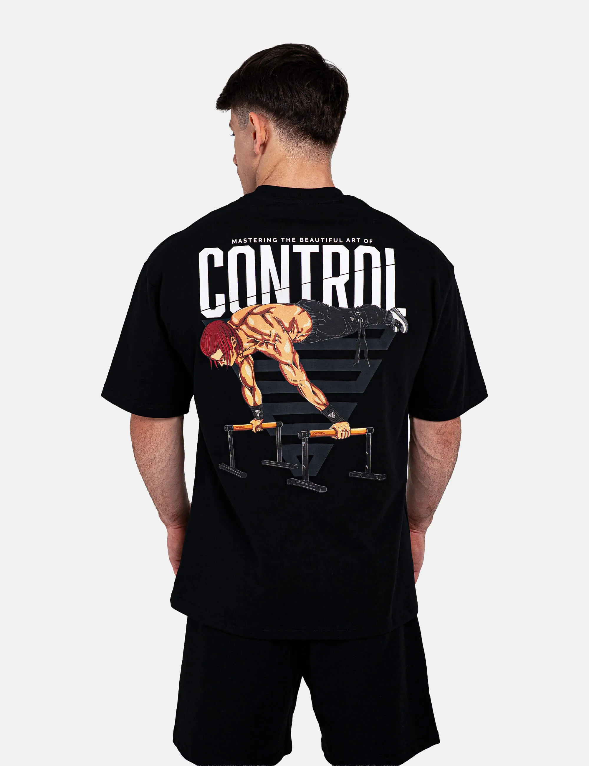 Anime Oversized T-Shirt Control Men EasyCareMaterial DoubleLayered Fabric