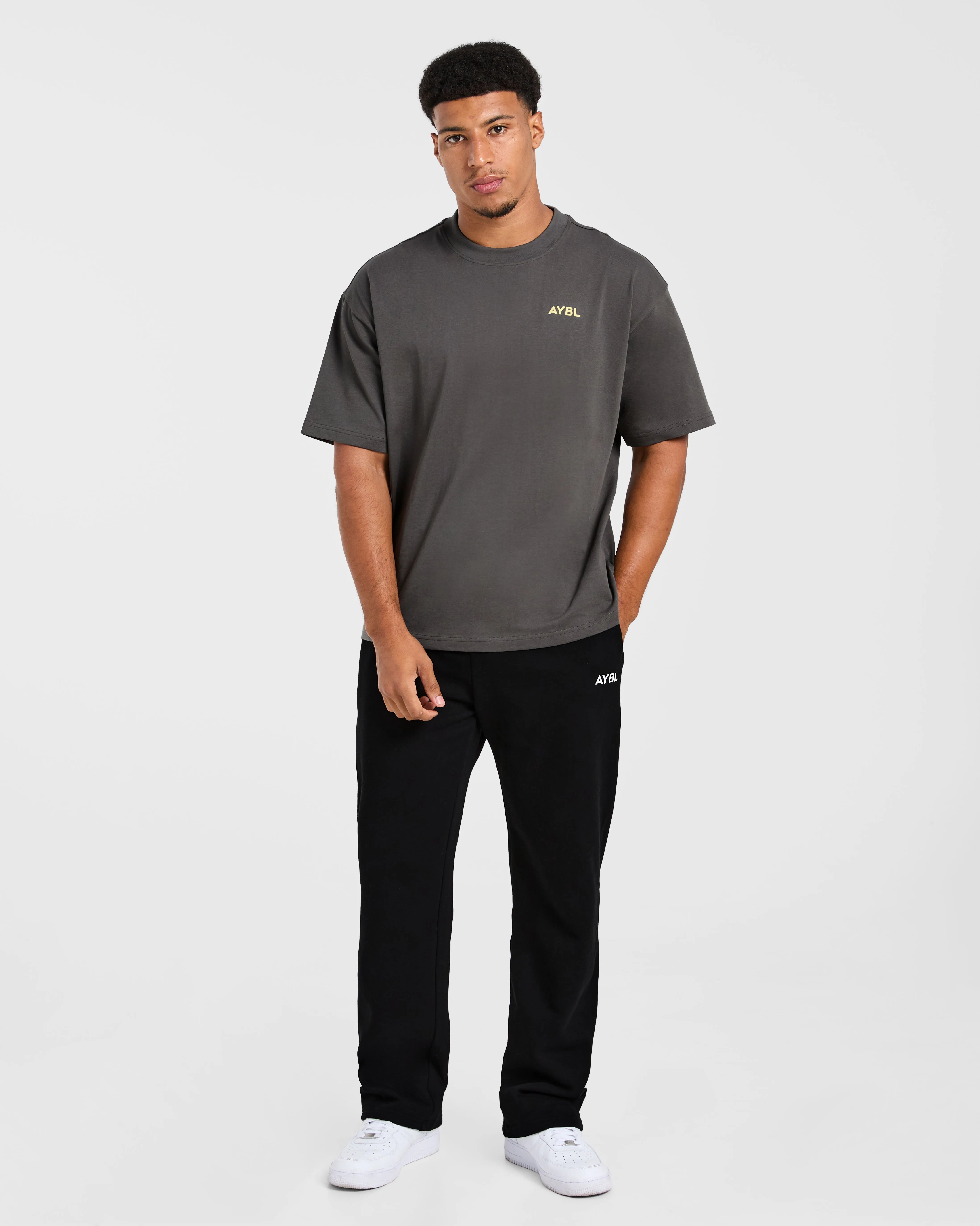 AntiPillingTreatment Essential Oversized T Shirt - Charcoal/Butter