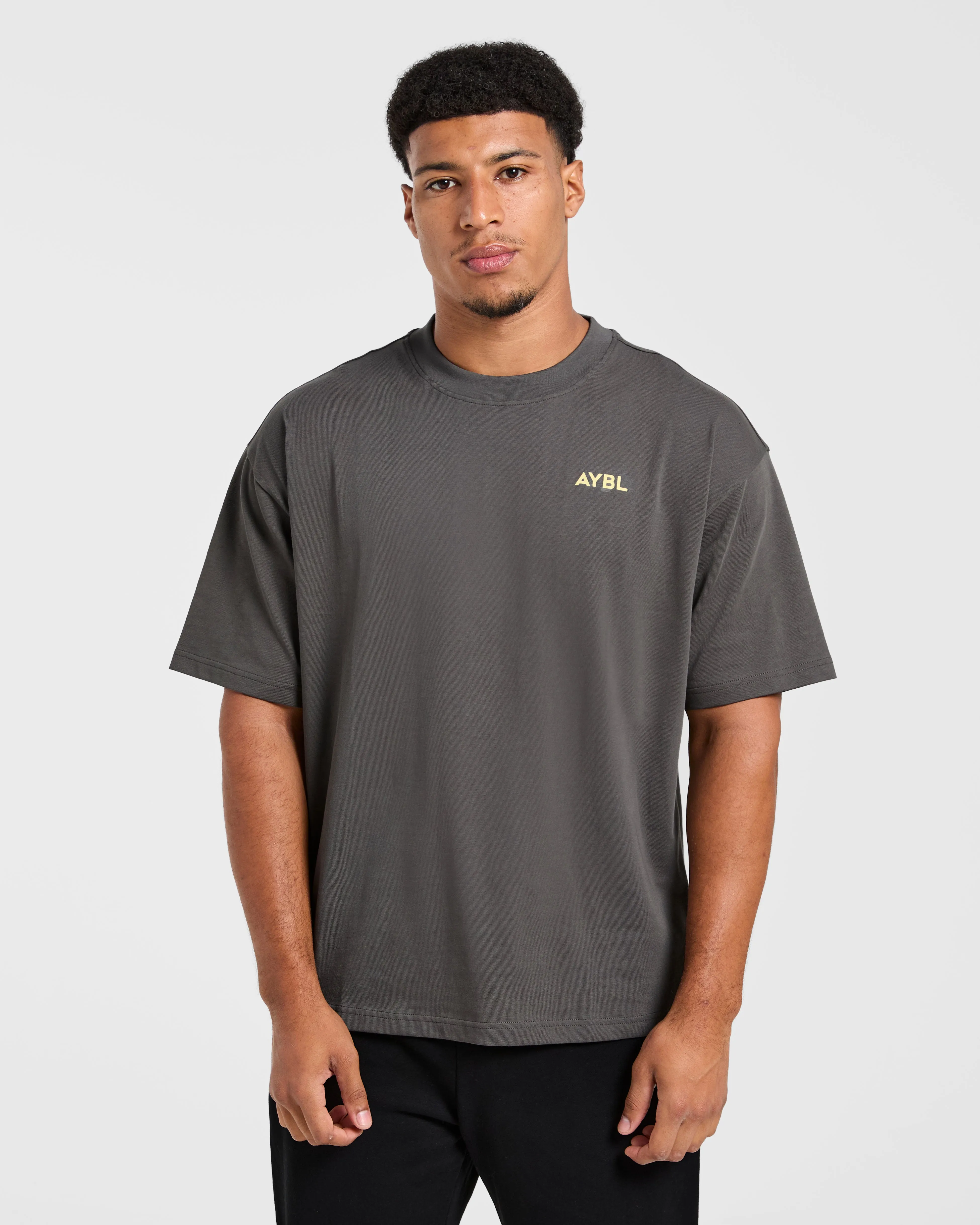 Soft and Light Essential Oversized T Shirt - Charcoal/Butter
